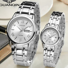 Load image into Gallery viewer, GUANQIN Couple Watches Set Luxury Stainless Steel Men Women lovers Watch Date Week Men Ladies Wrist Watch Quartz Watches Clock