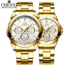 Load image into Gallery viewer, Top Brand CHENXI Set Watch Men Women Luxury Golden Quartz Couple Wristwatch Waterproof Stainless Steel Clock Mens Ladies Watches