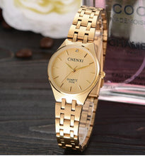 Load image into Gallery viewer, Lovers Gold Watch Men Watches Luxury Brand Famous Wristwatch Female&Male Clock Golden Stainless Steel WristWatch Quartz Original