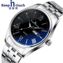 Load image into Gallery viewer, KEEP In Touch Men's Quartz Wristwatches Luminous Hands Business Calendar Watch Men Stainless Steel Waterproof relogio masculino