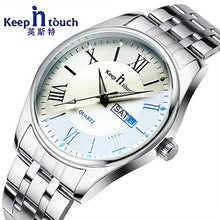Load image into Gallery viewer, KEEP In Touch Men's Quartz Wristwatches Luminous Hands Business Calendar Watch Men Stainless Steel Waterproof relogio masculino