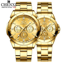 Load image into Gallery viewer, Top Brand CHENXI Set Watch Men Women Luxury Golden Quartz Couple Wristwatch Waterproof Stainless Steel Clock Mens Ladies Watches
