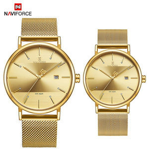 Watches NAVIFORCE Luxury Brand Watch Lover Set Analog Quartz Simple Wristwatch Waterproof Ladies Couple Clock Relogio Masculino