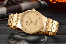 Load image into Gallery viewer, Lovers Gold Watch Men Watches Luxury Brand Famous Wristwatch Female&amp;Male Clock Golden Stainless Steel WristWatch Quartz Original
