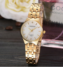 Load image into Gallery viewer, Lovers Gold Watch Men Watches Luxury Brand Famous Wristwatch Female&amp;Male Clock Golden Stainless Steel WristWatch Quartz Original
